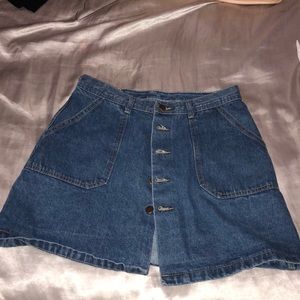 Button up denim skirt